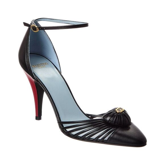 Valentino Royal Heart 90 Leather Pump, Black